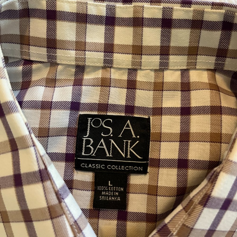 JOS. A. BANK CLASSIC SZ LARGE LS 100% COTTON DRESS SHIRT